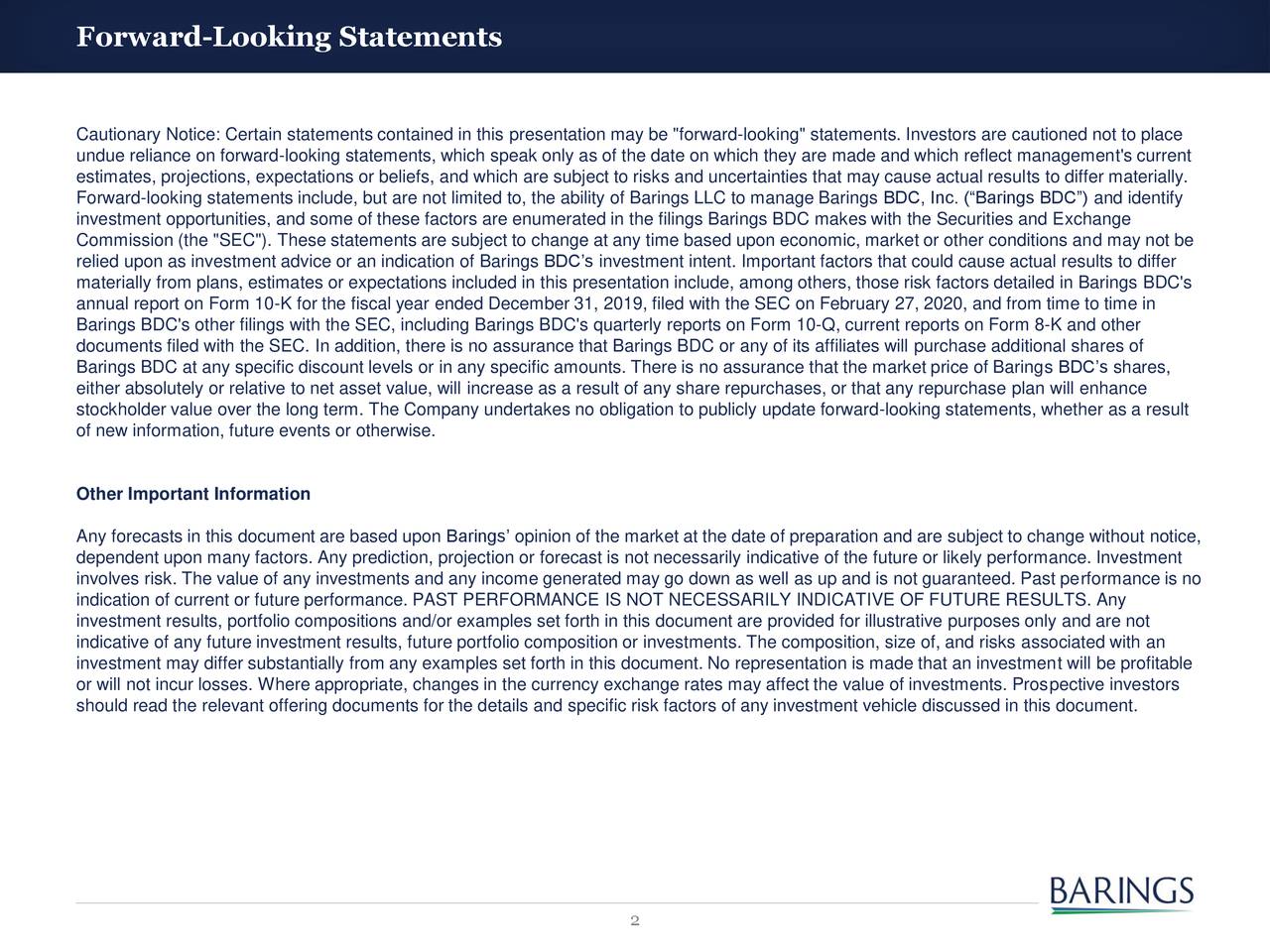 Forward-Looking Statements