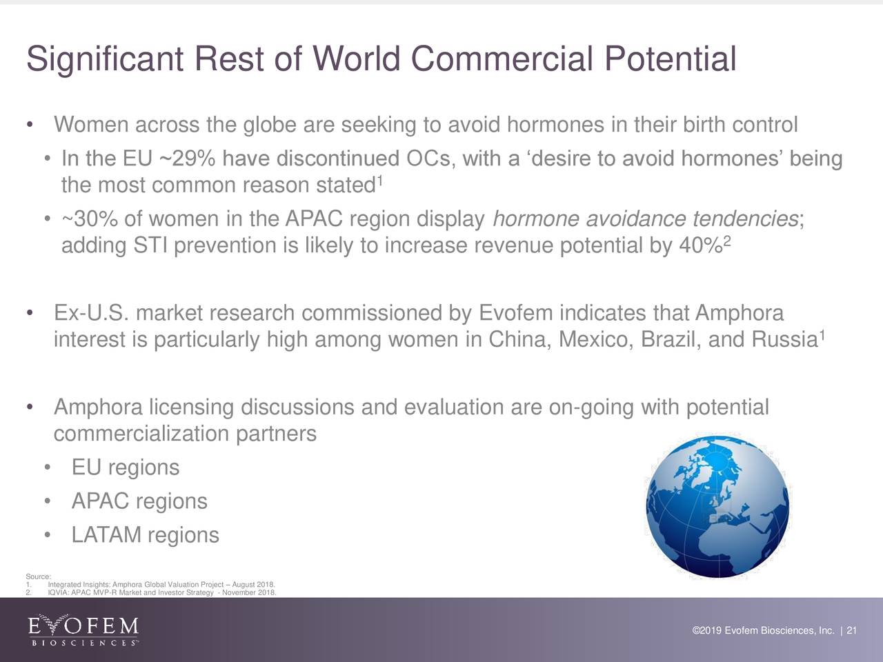 Significant Rest of World Commercial Potential