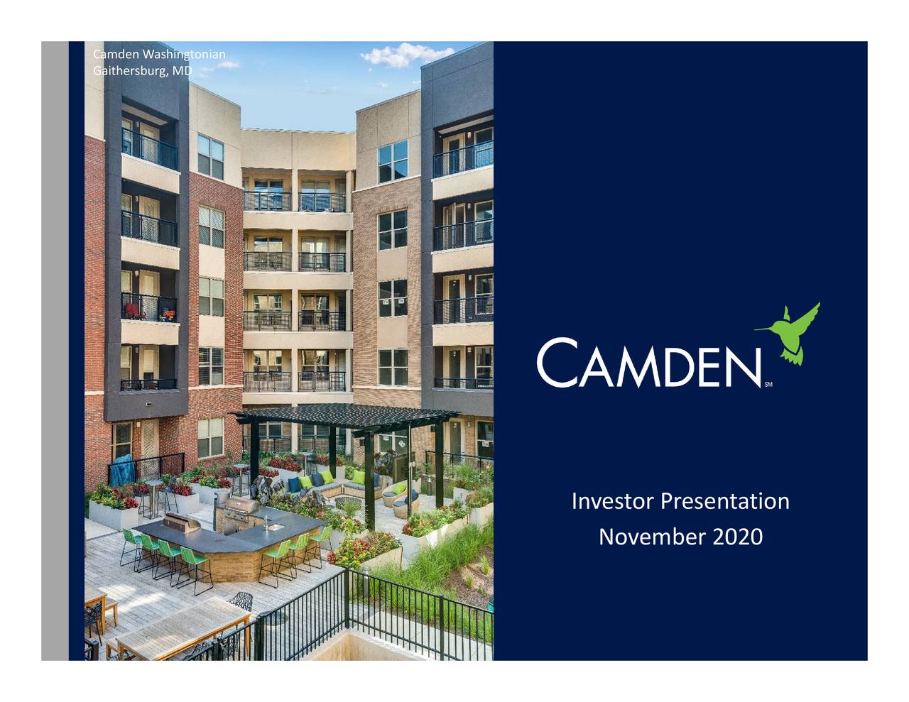 Camden Property Trust (CPT) Investor Presentation Slideshow (NYSECPT