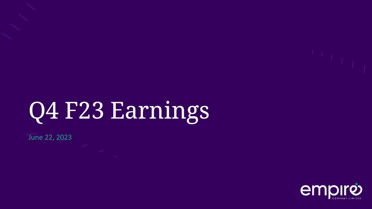 Empire Company Limited 2023 Q4 Results Earnings Call Presentation