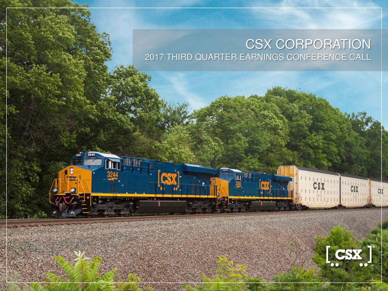 CSX Corporation 2017 Q3 - Results - Earnings Call Slides (NASDAQ:CSX ...