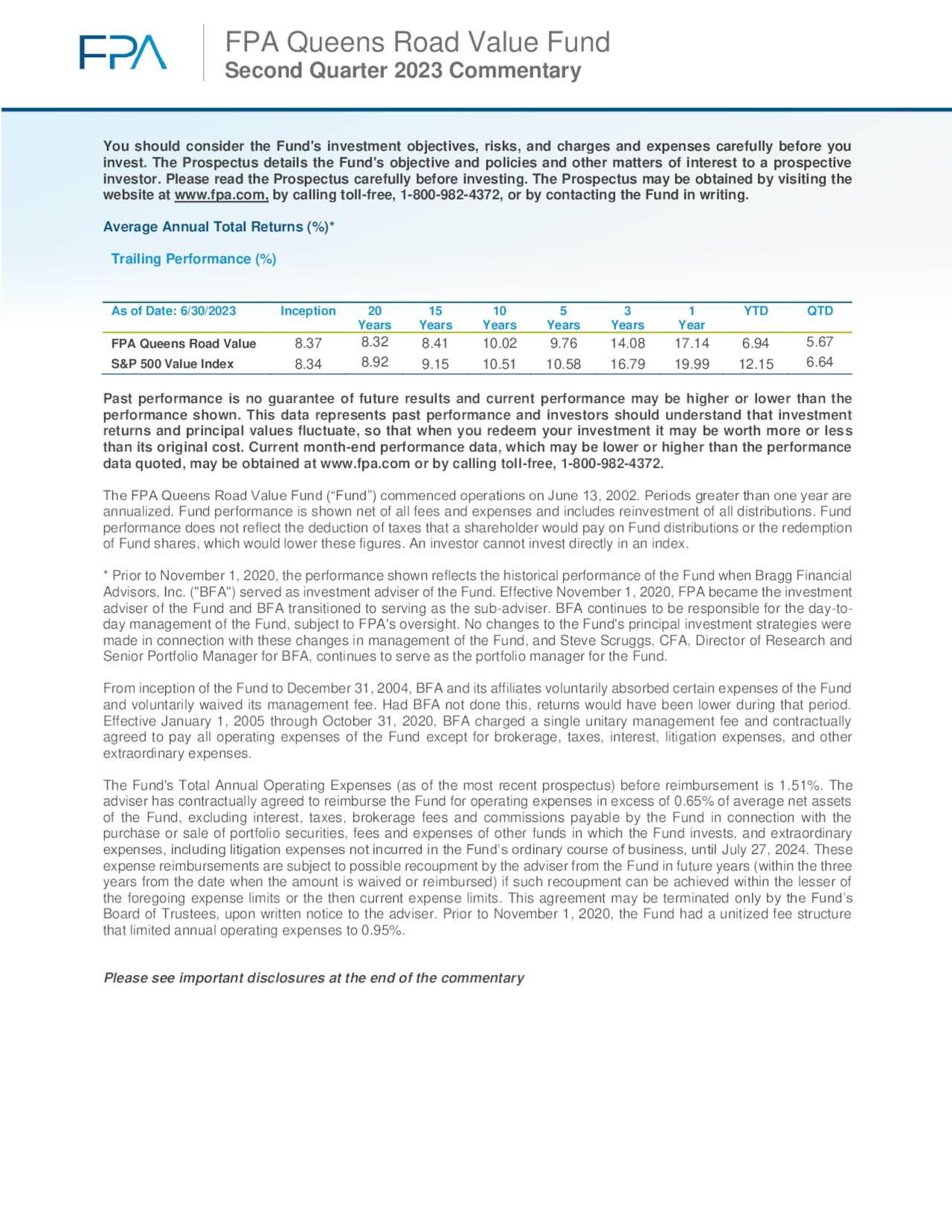 FPA Queens Road Value Fund Second Quarter 2023 Commentary Seeking Alpha