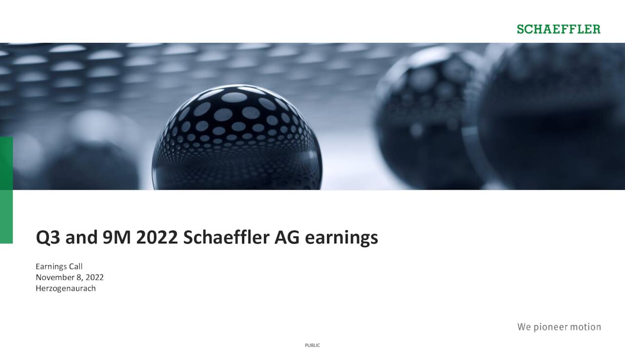 Schaeffler AG 2022 Q3 - Results - Earnings Call Presentation (OTCMKTS ...