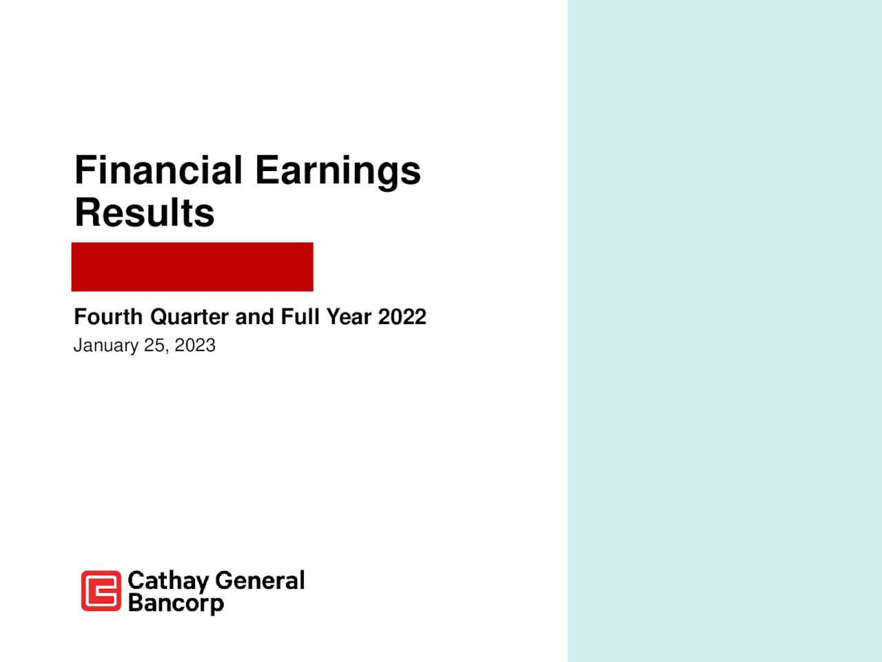 Cathay General Bancorp 2022 Q4 - Results - Earnings Call Presentation ...