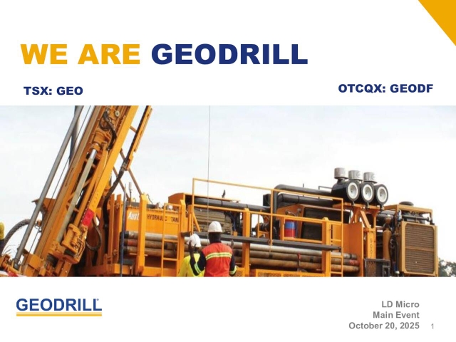 Geodrill Limited (GEO:CA) Presents at LD Micro Main Event XIX Investor ...