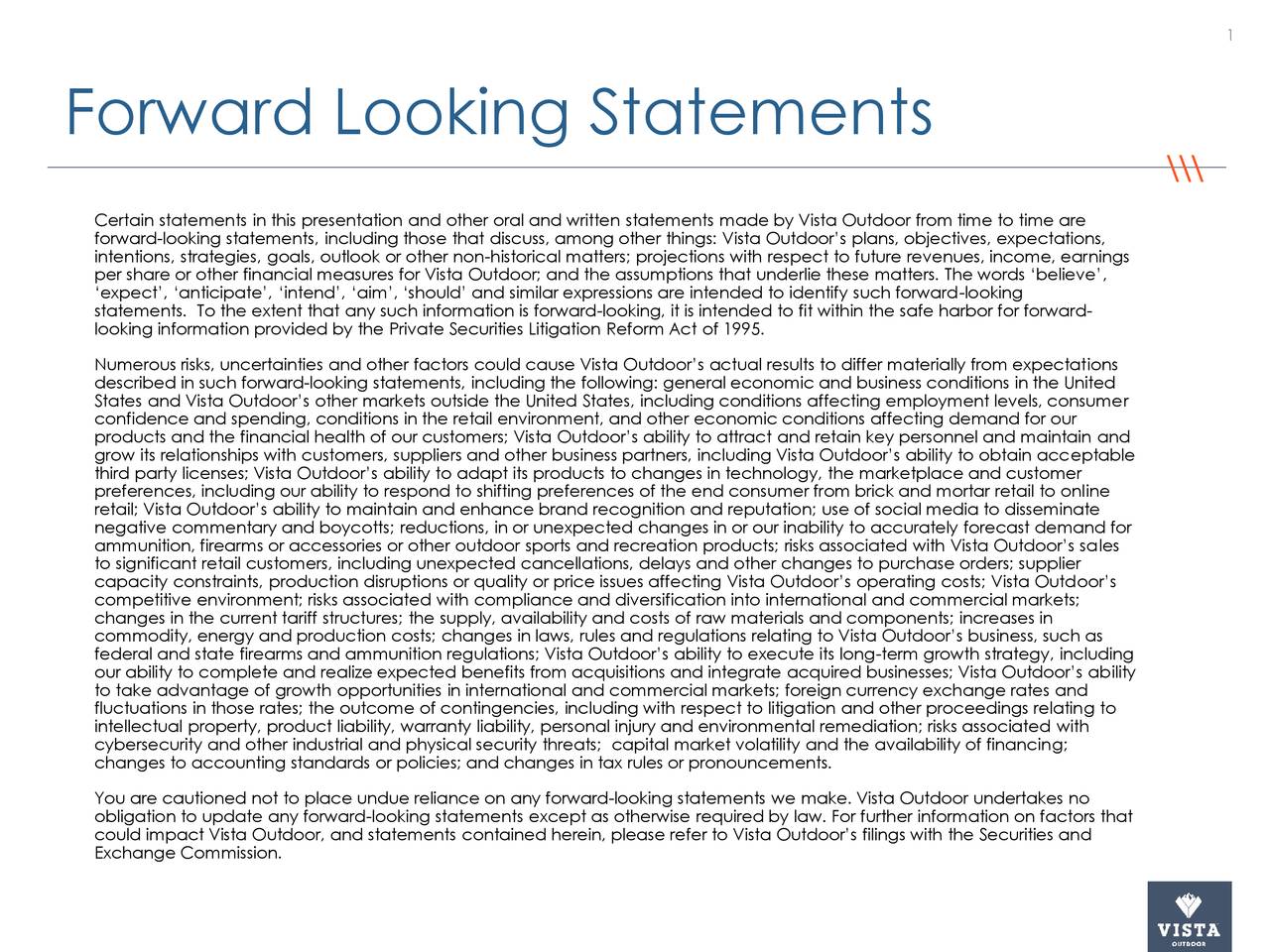Vista Outdoor Inc. 2020 Q1 Results Earnings Call Slides (NYSEVSTO