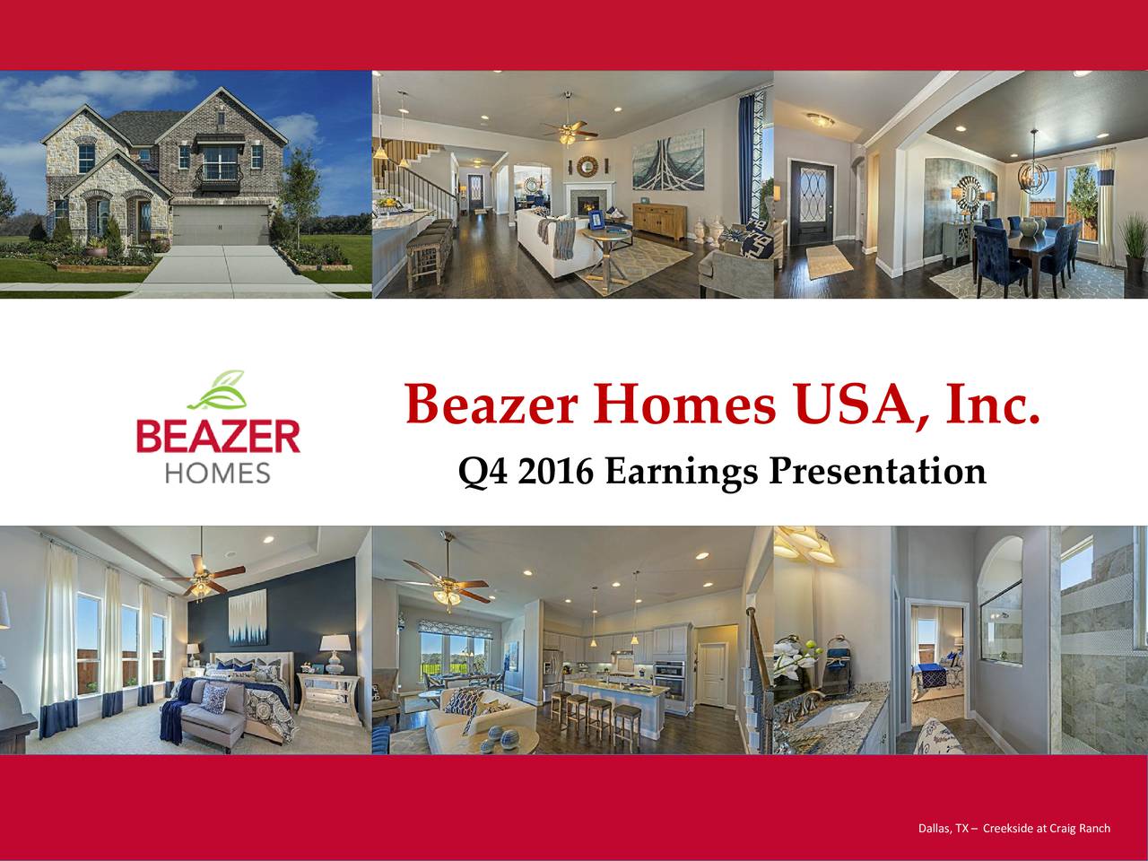 Beazer Homes USA, Inc. 2016 Q4 - Results - Earnings Call Slides (NYSE ...