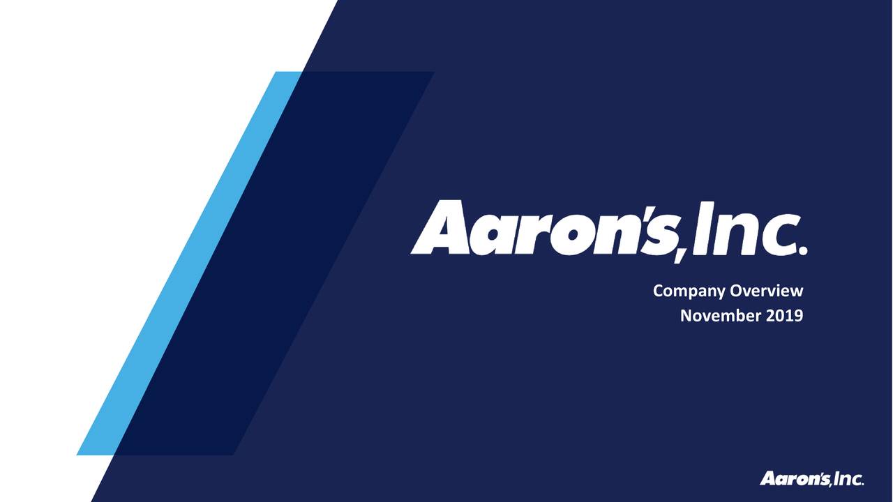 Aaron's, Inc. 2019 Q3 Results Earnings Call Presentation (NYSEAAN