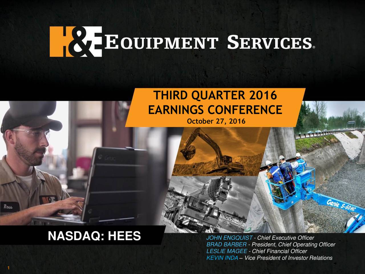 H&E Equipment Services, Inc. 2016 Q3 Results Earnings Call Slides