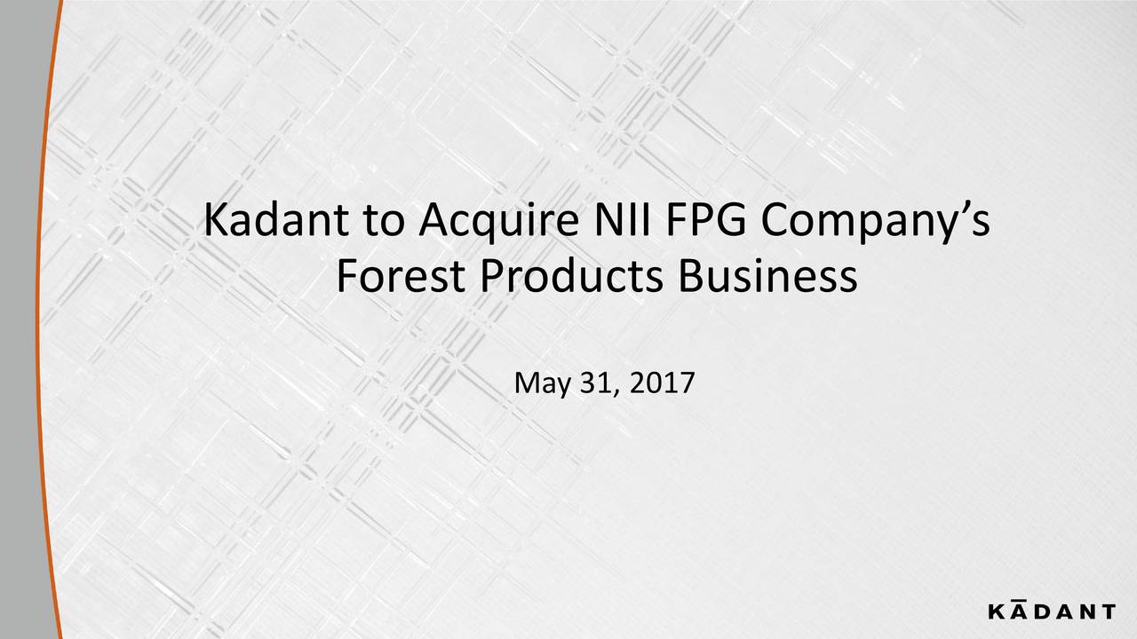 Forest Products Business May 31, 2017
