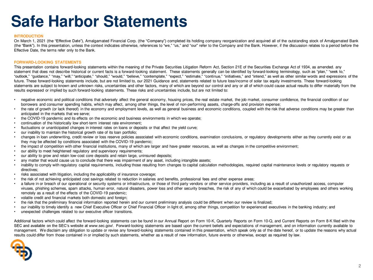 Amalgamated Financial Corp. 2021 Q1 Results Earnings Call