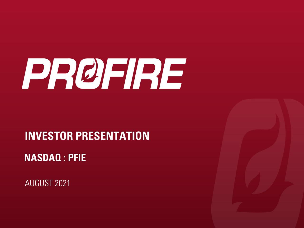 Profire Energy Stock