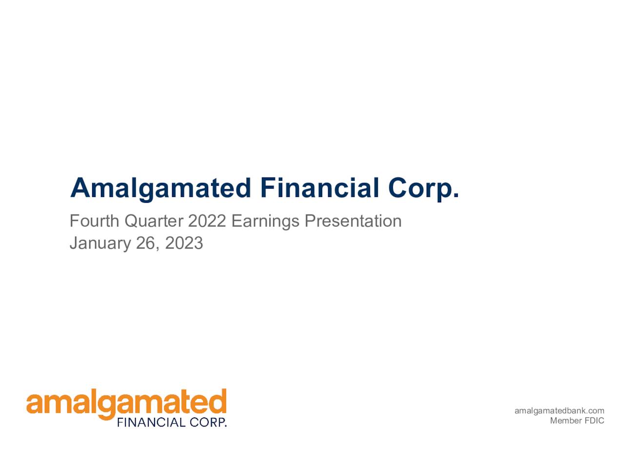 Amalgamated Financial Corp. 2022 Q4 Results Earnings Call