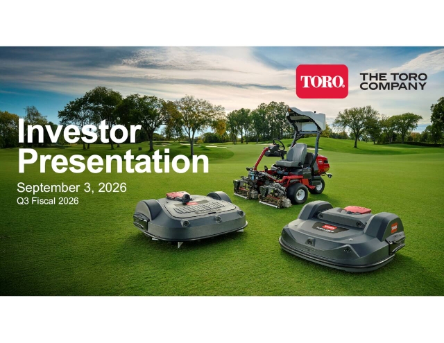 The Toro Company 2026 Q3 - Results - Earnings Call Presentation (NYSE ...