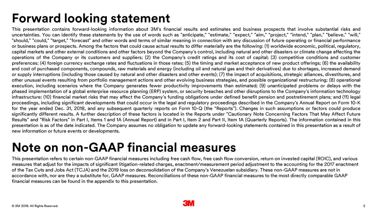 3M Company 2019 Q2 Results Earnings Call Slides (NYSEMMM