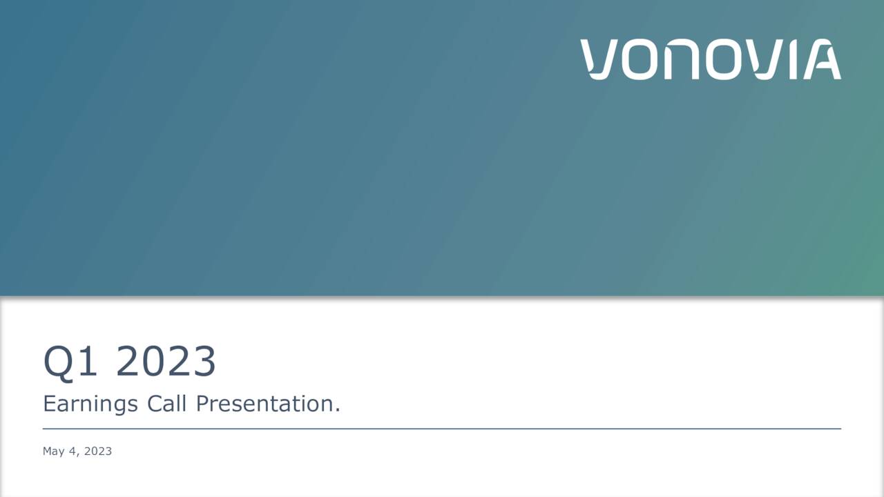 Vonovia SE 2023 Q1 Results Earnings Call Presentation (OTCMKTS