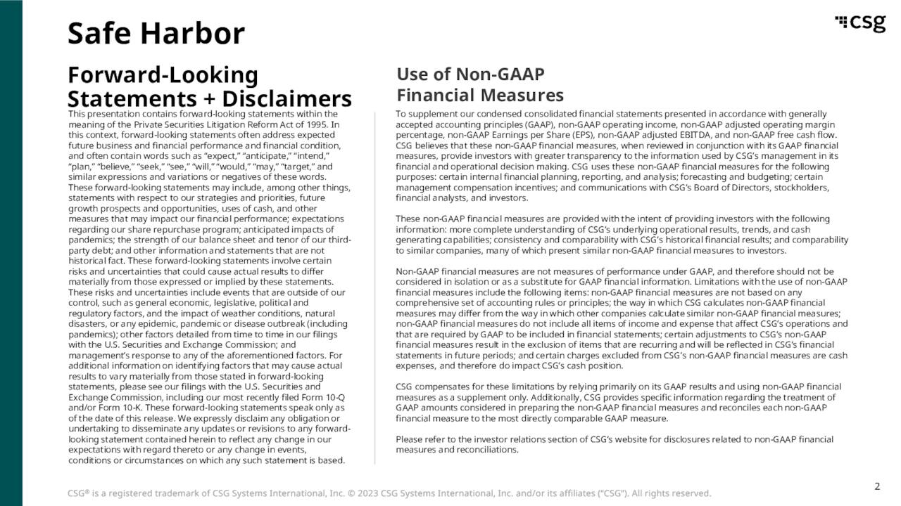 CSG Systems International, Inc. 2023 Q1 Results Earnings Call