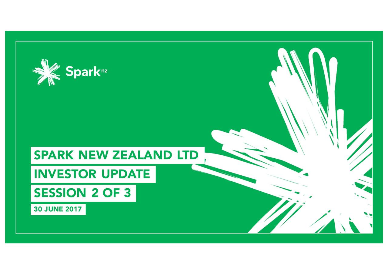 Spark New Zealand Limited (NZTCF) Investor Presentation Slideshow