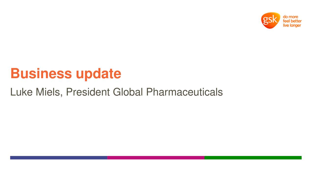 GlaxoSmithKline plc 2020 Q1 Results Earnings Call Presentation