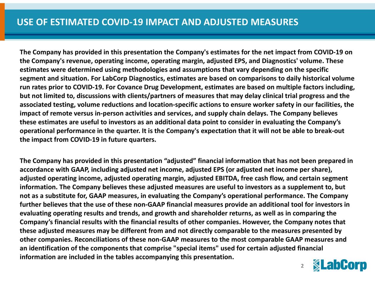 Laboratory Corporation of America Holdings 2020 Q1 Results Earnings