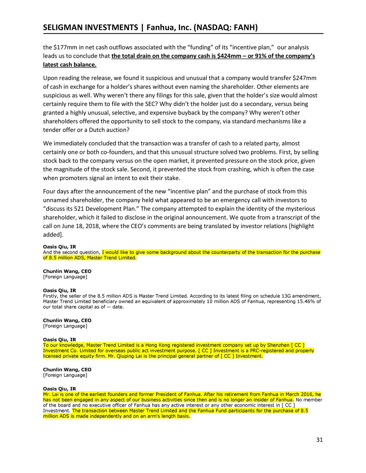 Fanhua, Inc. A Questionable Company With A History Of Alleged Fraud