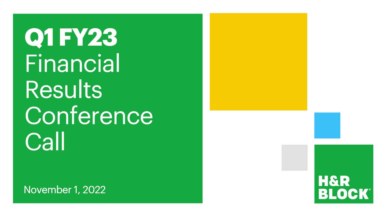 H&R Block, Inc. 2023 Q1 Results Earnings Call Presentation (NYSE