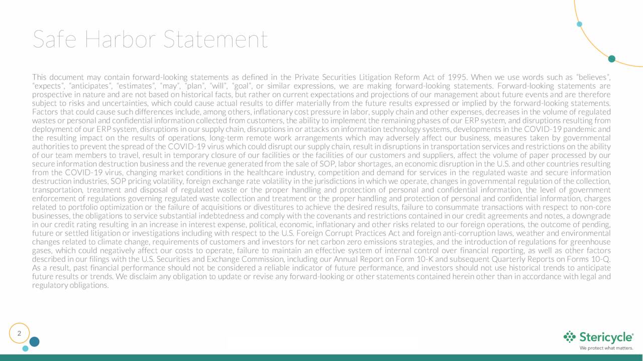 Stericycle, Inc. 2022 Q1 Results Earnings Call Presentation (NASDAQ