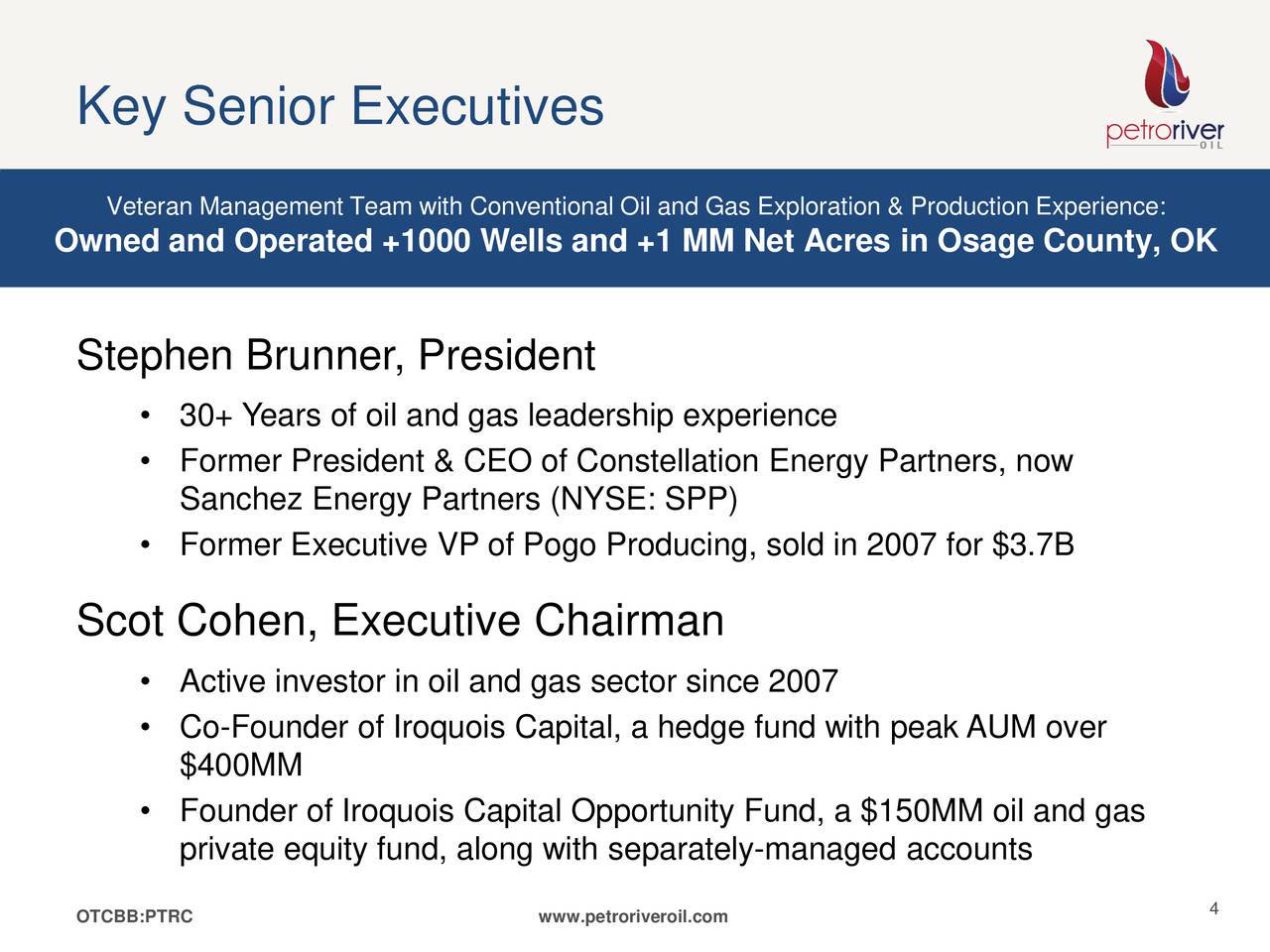 Petro River Oil Corp. Presents At The Oil & Gas Conference August 2016 Slide Show