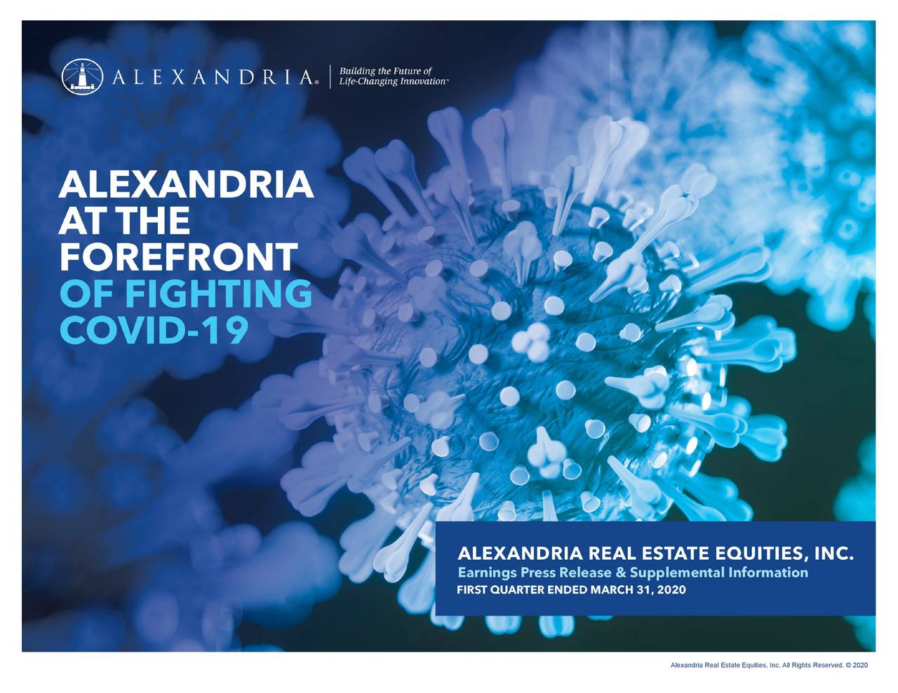Alexandria Real Estate Equities, Inc. 2020 Q1 Results Earnings Call