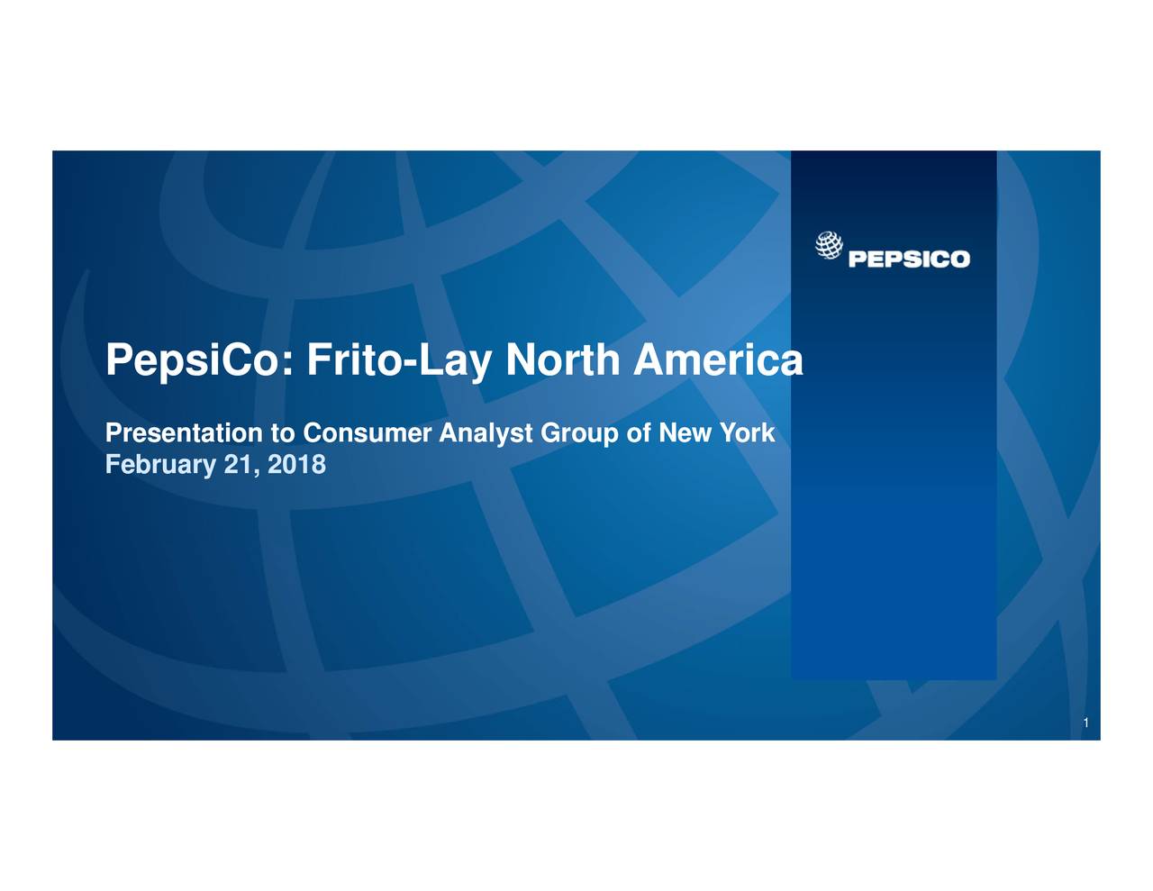 Pepsico PEP Presents At Consumer Analyst Group Of New York Investor Conference 2018 