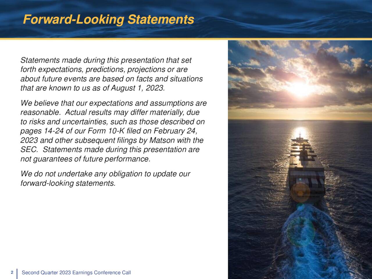 Forward-Looking Statements