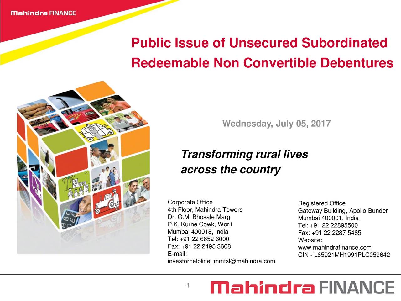 Public Issue of Unsecured Subordinated