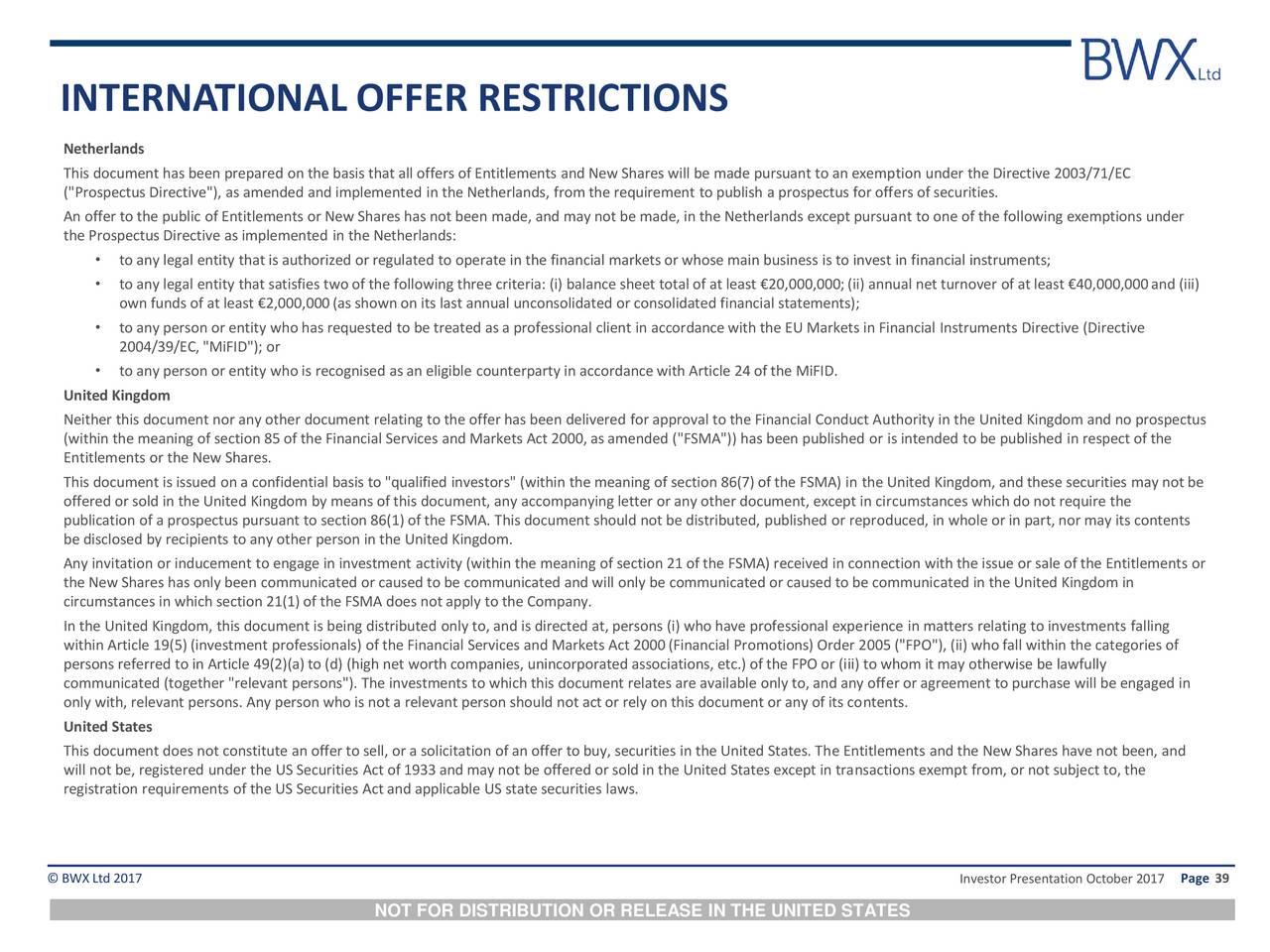 prospectus directive prospectus directive