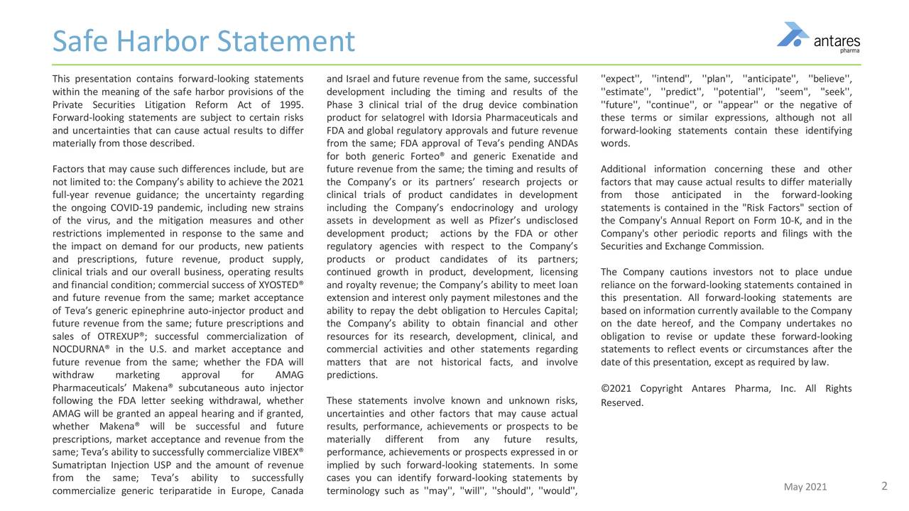Safe Harbor Statement