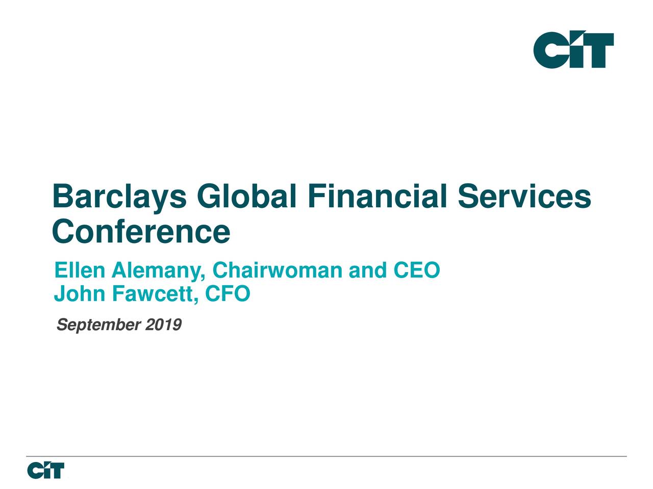 CIT Group (CIT) Presents At Barclays Global Financial Services