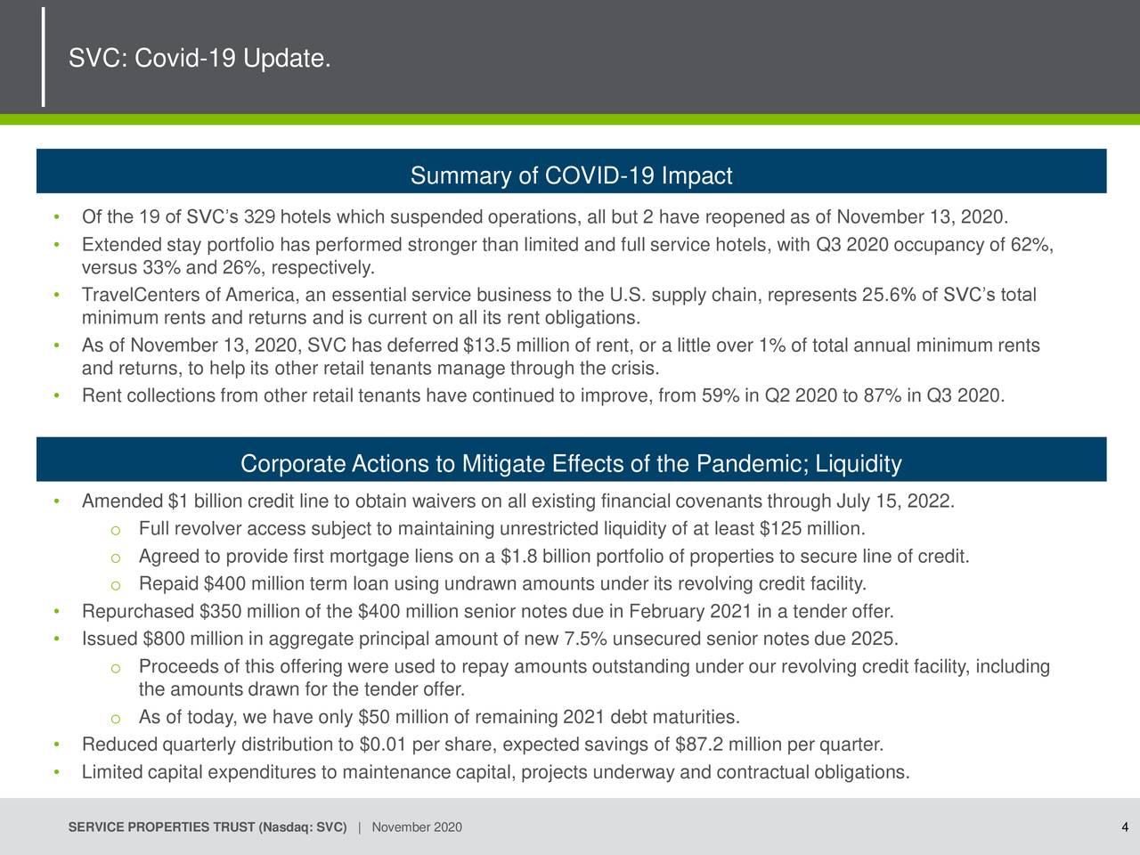 Service Properties Trust (SVC) Investor Presentation