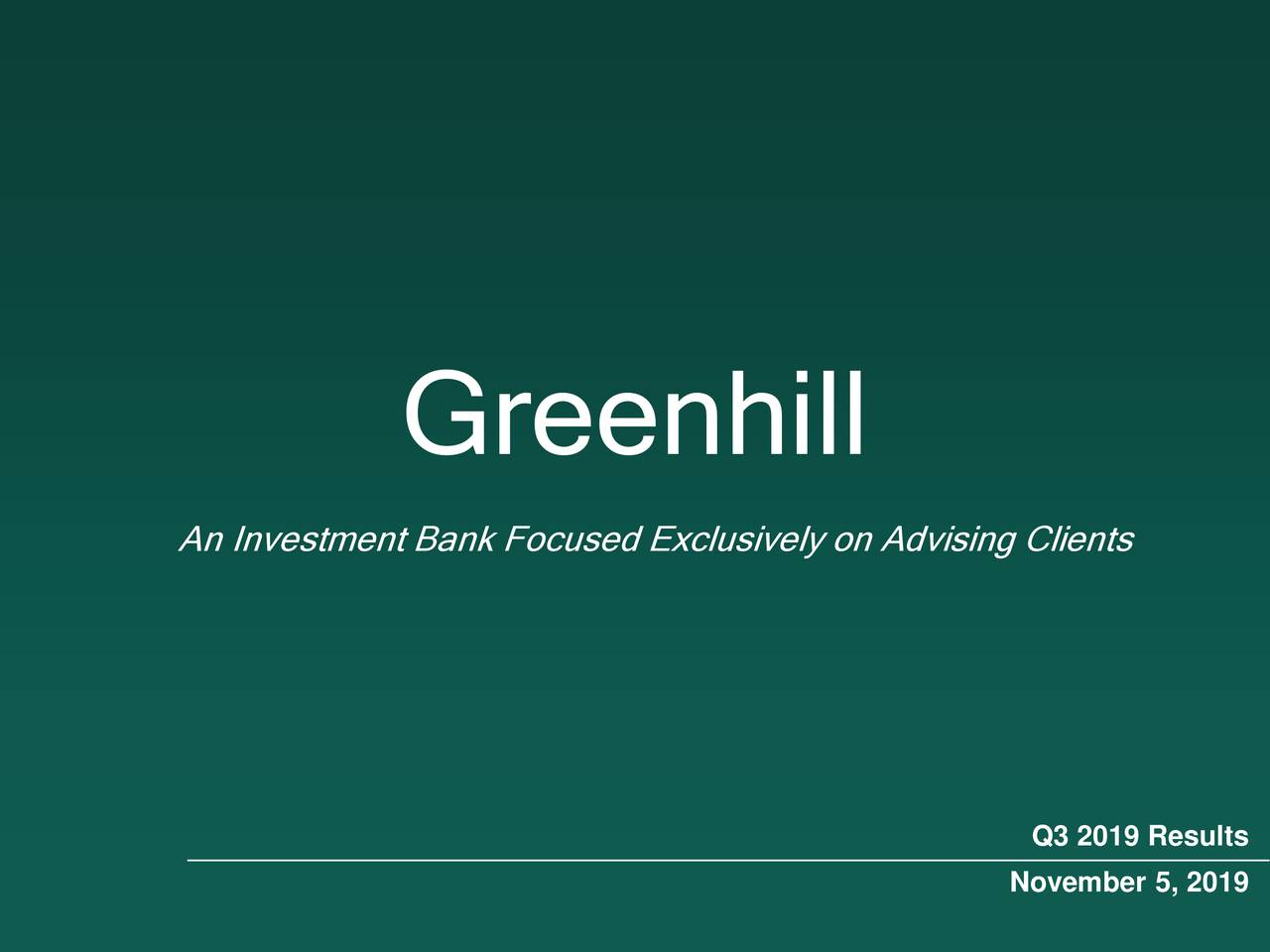 Ghl Institutional Ownership Buyers Greenhill Co Inc