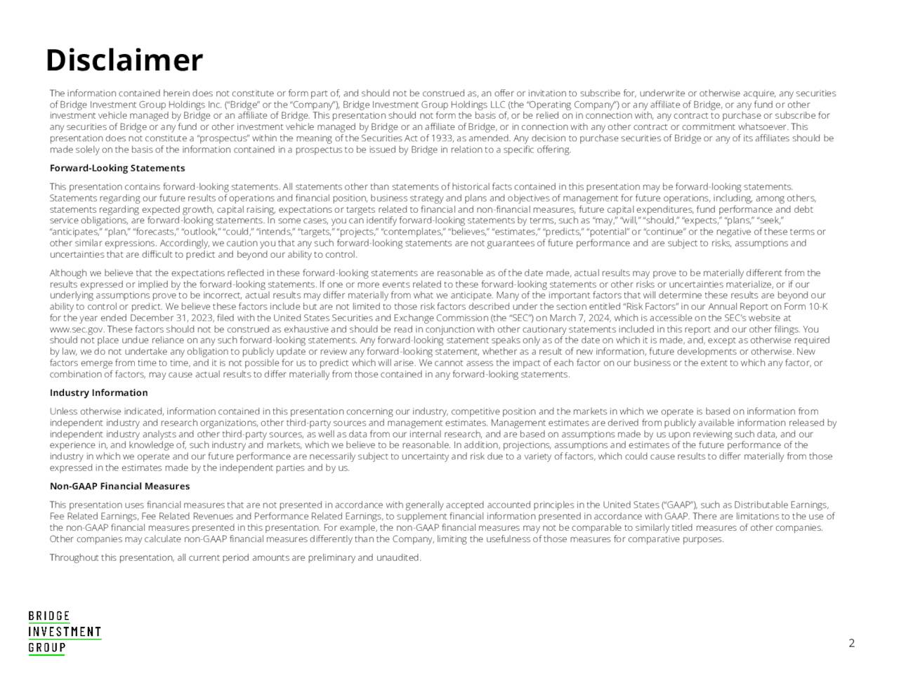 Bridge Investment Group Holdings Inc. 2024 Q1 Results Earnings Call