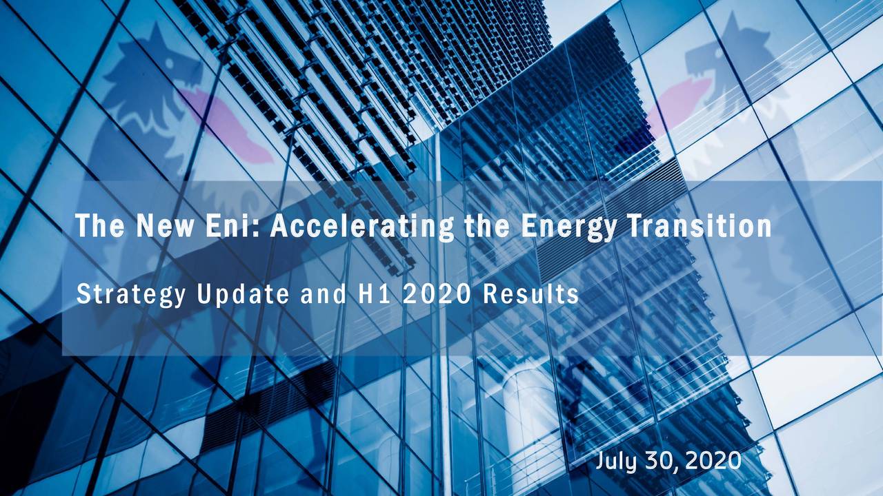 TheNewEni:      Accelerating    theEnergy    Transition