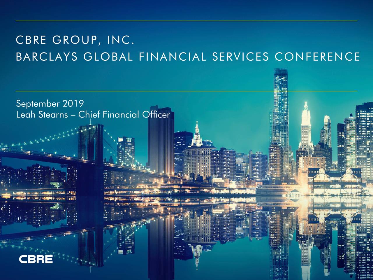 CBRE Group (CBRE) Presents At Barclays Global Financial Services