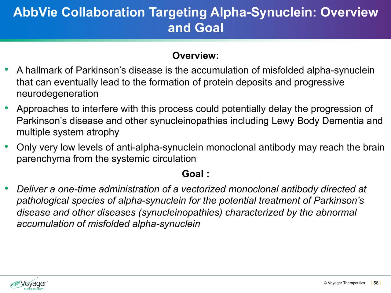 AbbVie Collaboration Targeting Alpha-Synuclein: Overview