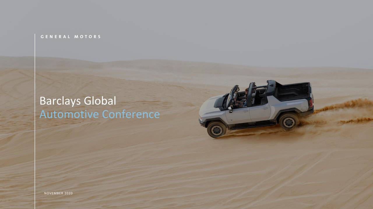 Barclays 2020 Global Automotive Conference (NYSE:GM) | Seeking Alpha