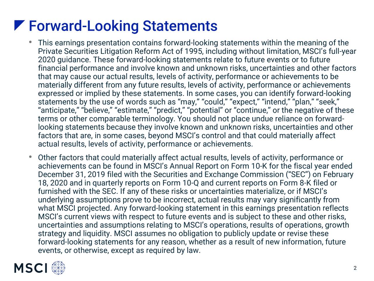 Forward-Looking Statements