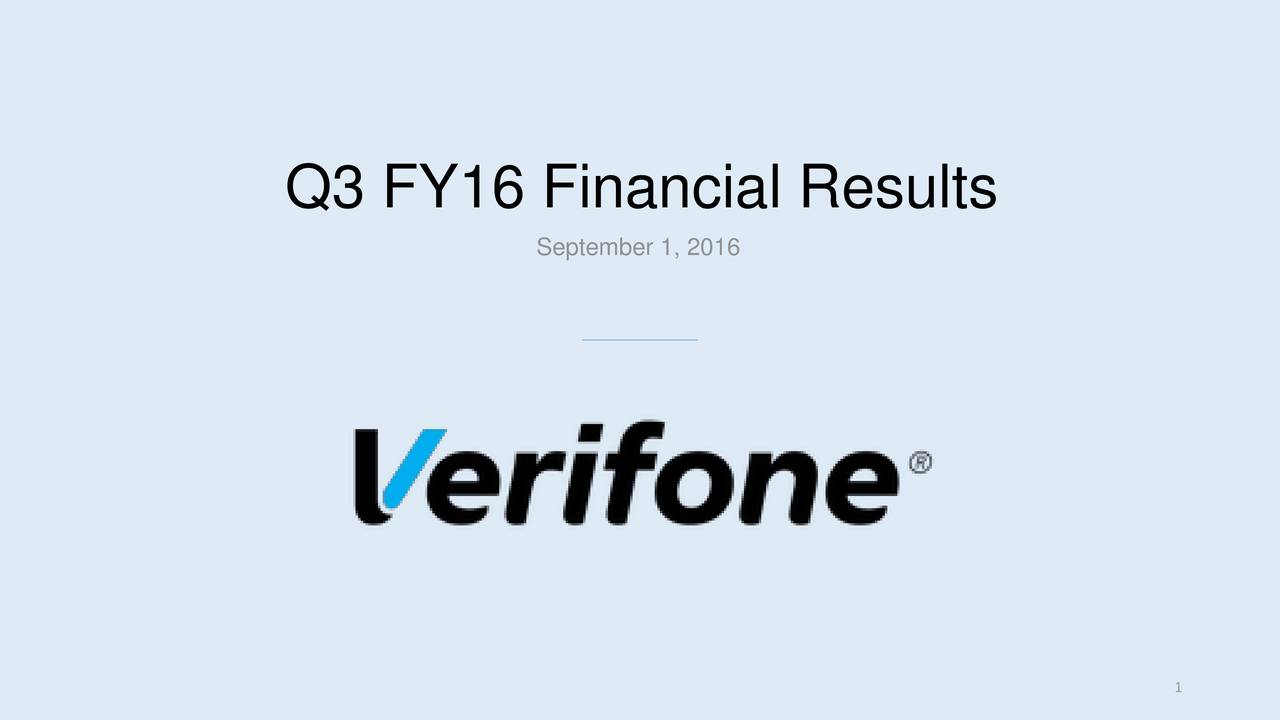 Q3 FY16 Financial Results