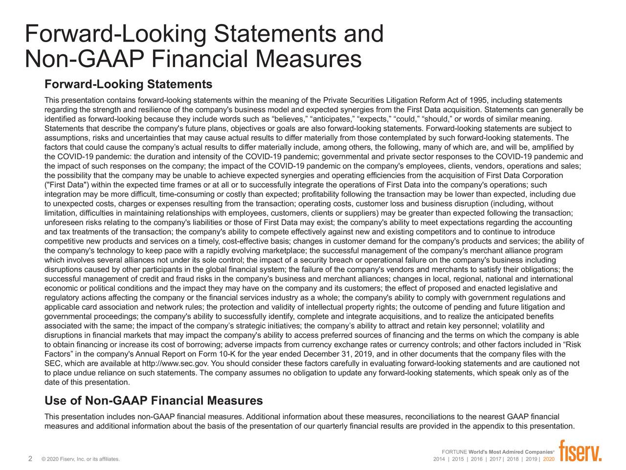 Forward-Looking Statements and