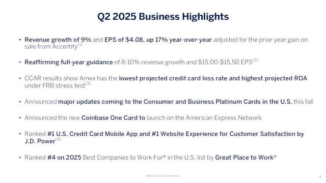 American Express Company 2025 Q2 - Results - Earnings Call Presentation ...