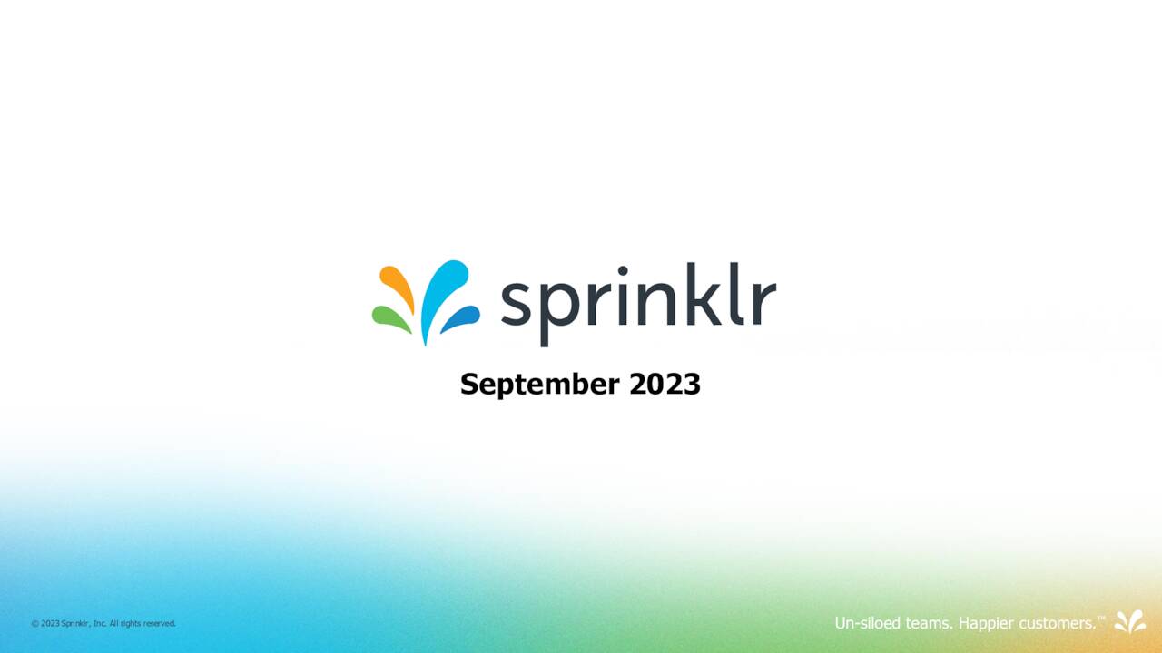 Sprinklr, Inc. 2024 Q2 - Results - Earnings Call Presentation (NYSE:CXM ...