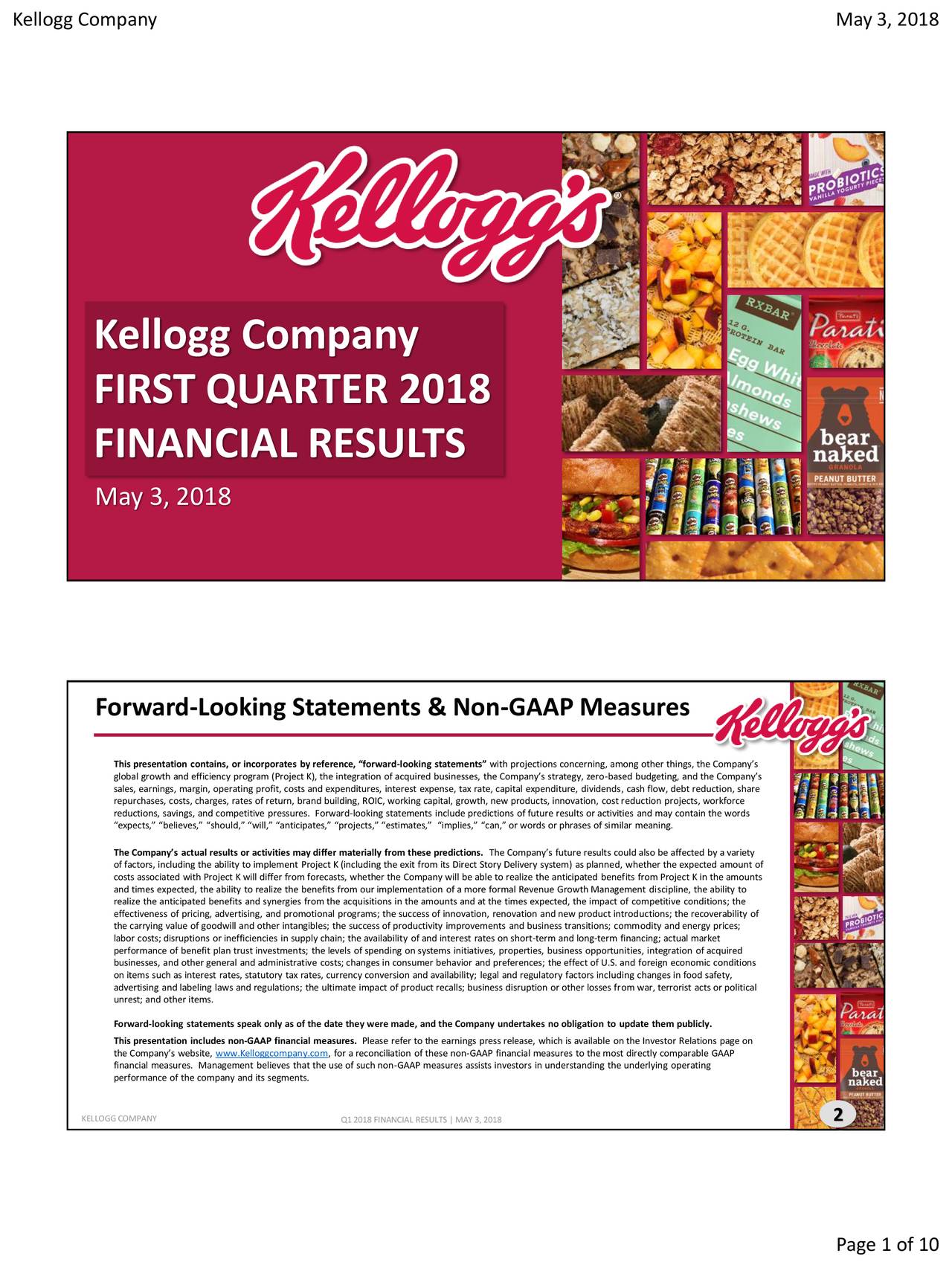 Kellogg Company May 3, 2018