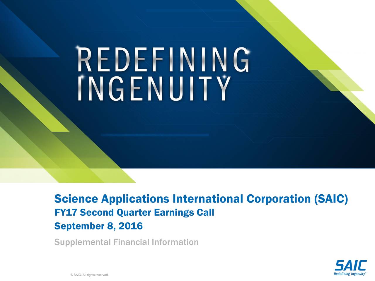 Science Applications International Corporation 2017 Q2 Results