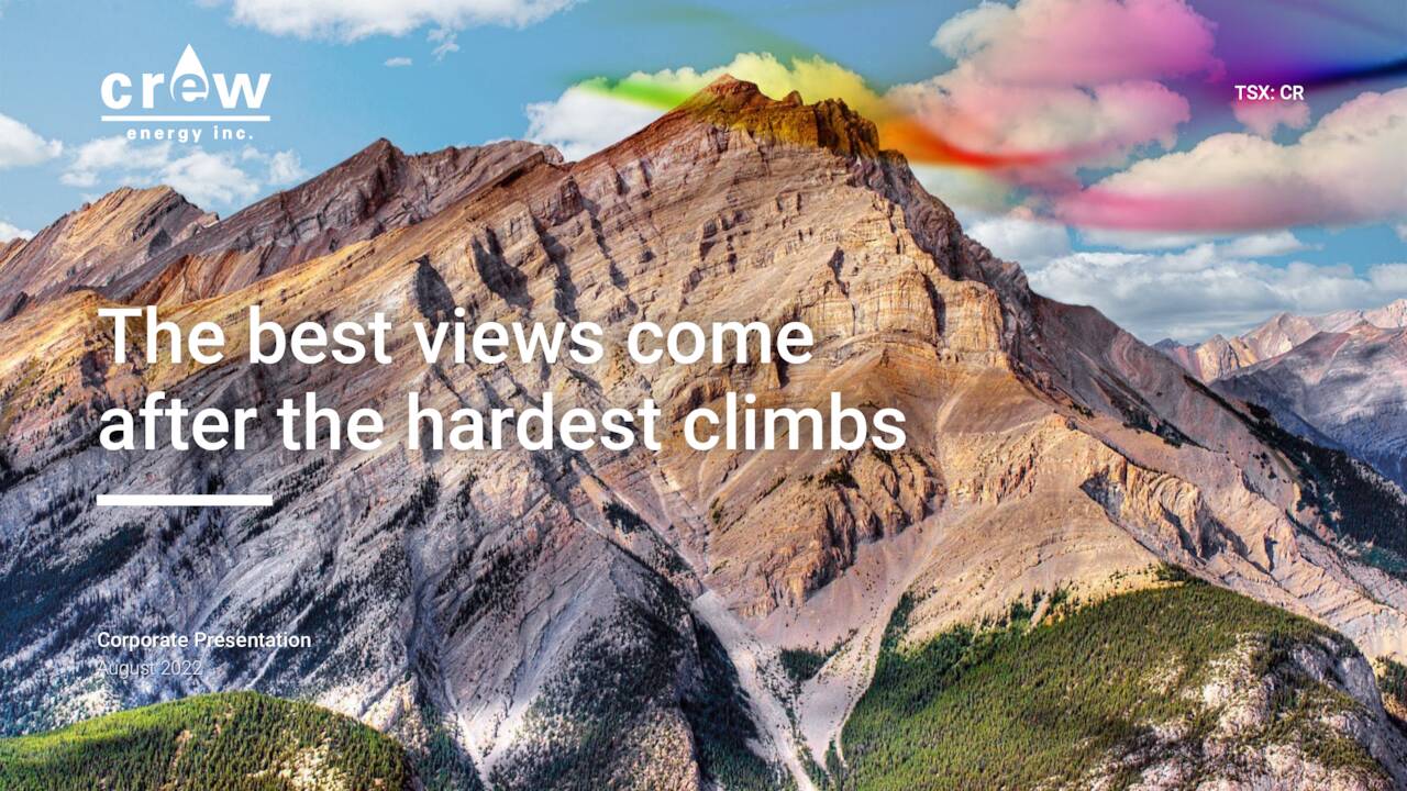 Crew Energy (CWEGF) Investor Presentation Slideshow (OTCMKTSCWEGF